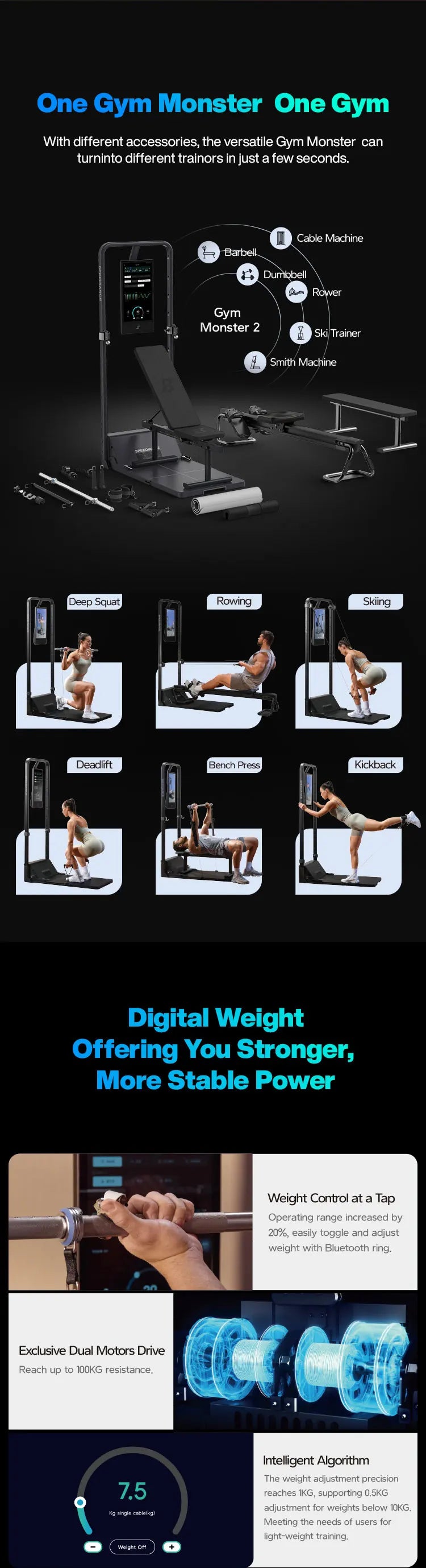 All in One Smart Home Gym Full Body Training Technology Gym Cable Cross Tonal Fitness Machine Gym Equipment Fitness