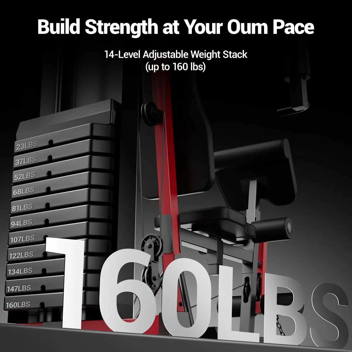 Multifunctional Home Gym – 160LB Weight Stack Full Body Workout Station