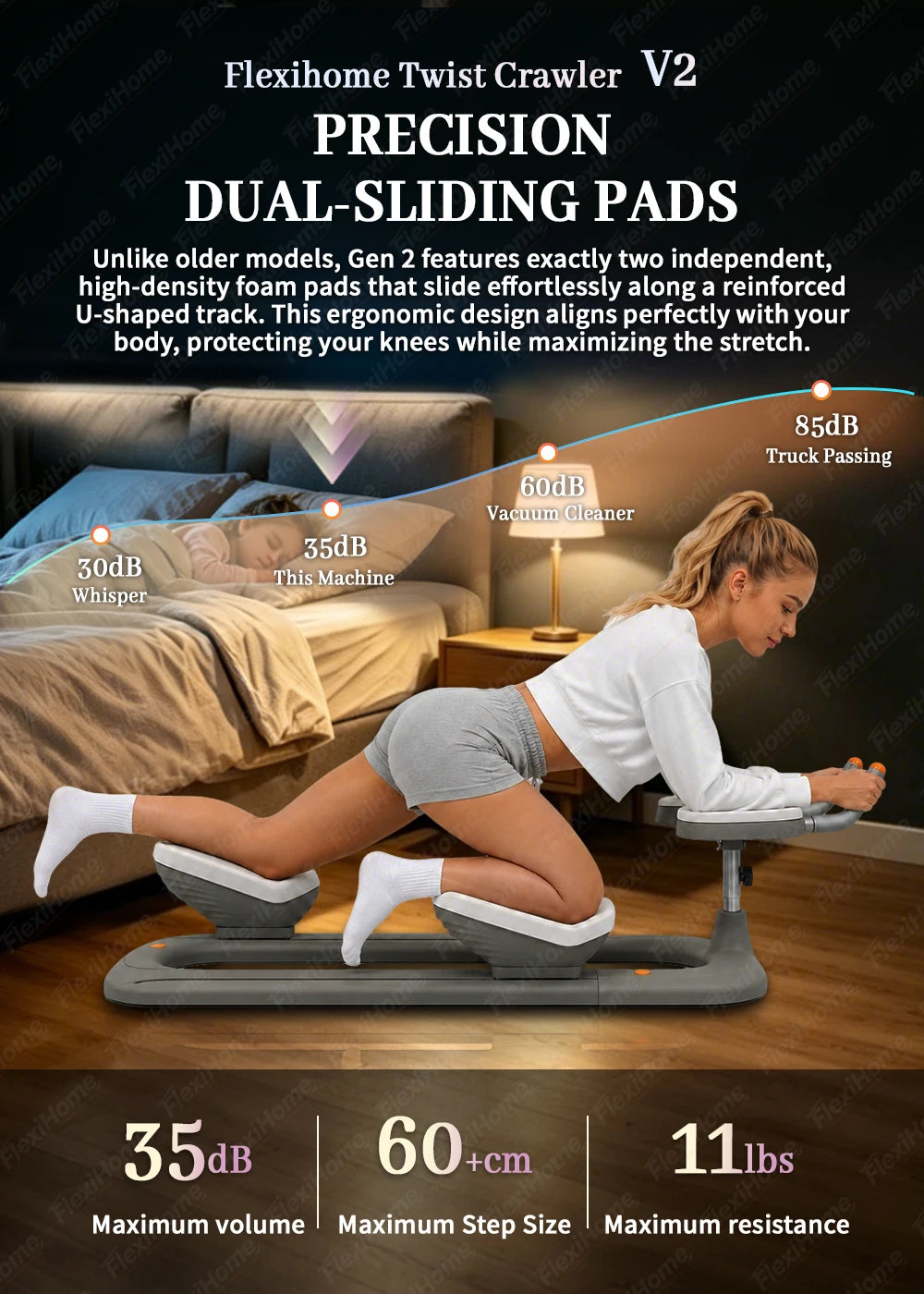 Back stretching machine R-shape hand grip detail – close-up