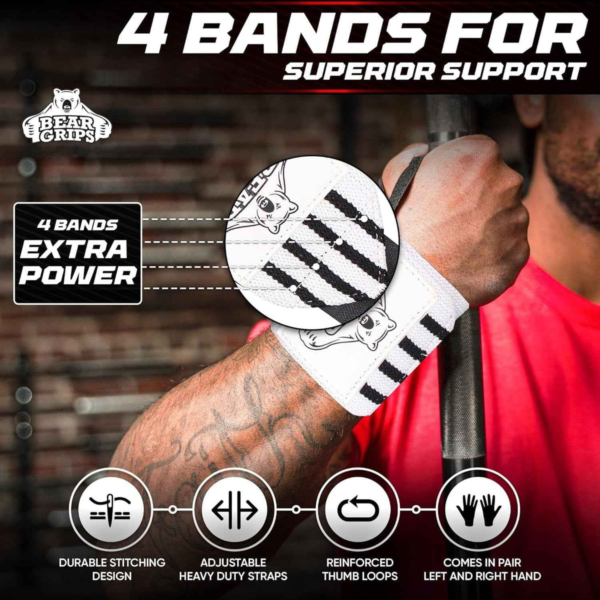 Wrist Wraps for Weightlifting | Weight Lifting Wrist Straps for Weightlifting | Extra Strength Gym Wrist Wraps | Two Wrist Wrap per Pack | 12” &amp; 18” | Lifting Wrist Wraps for Men &amp; Women