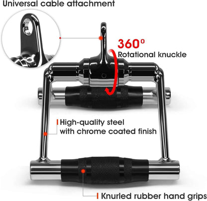 Cable Machine Attachment, Double D Handle &amp; Tricep Rope Cable Attachment, Weight Machine Accessories Load 880 LB for Home Gym