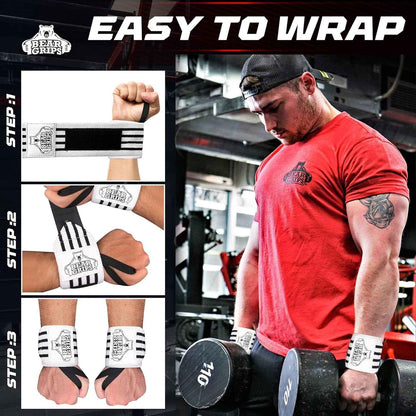 Wrist Wraps for Weightlifting | Weight Lifting Wrist Straps for Weightlifting | Extra Strength Gym Wrist Wraps | Two Wrist Wrap per Pack | 12” &amp; 18” | Lifting Wrist Wraps for Men &amp; Women