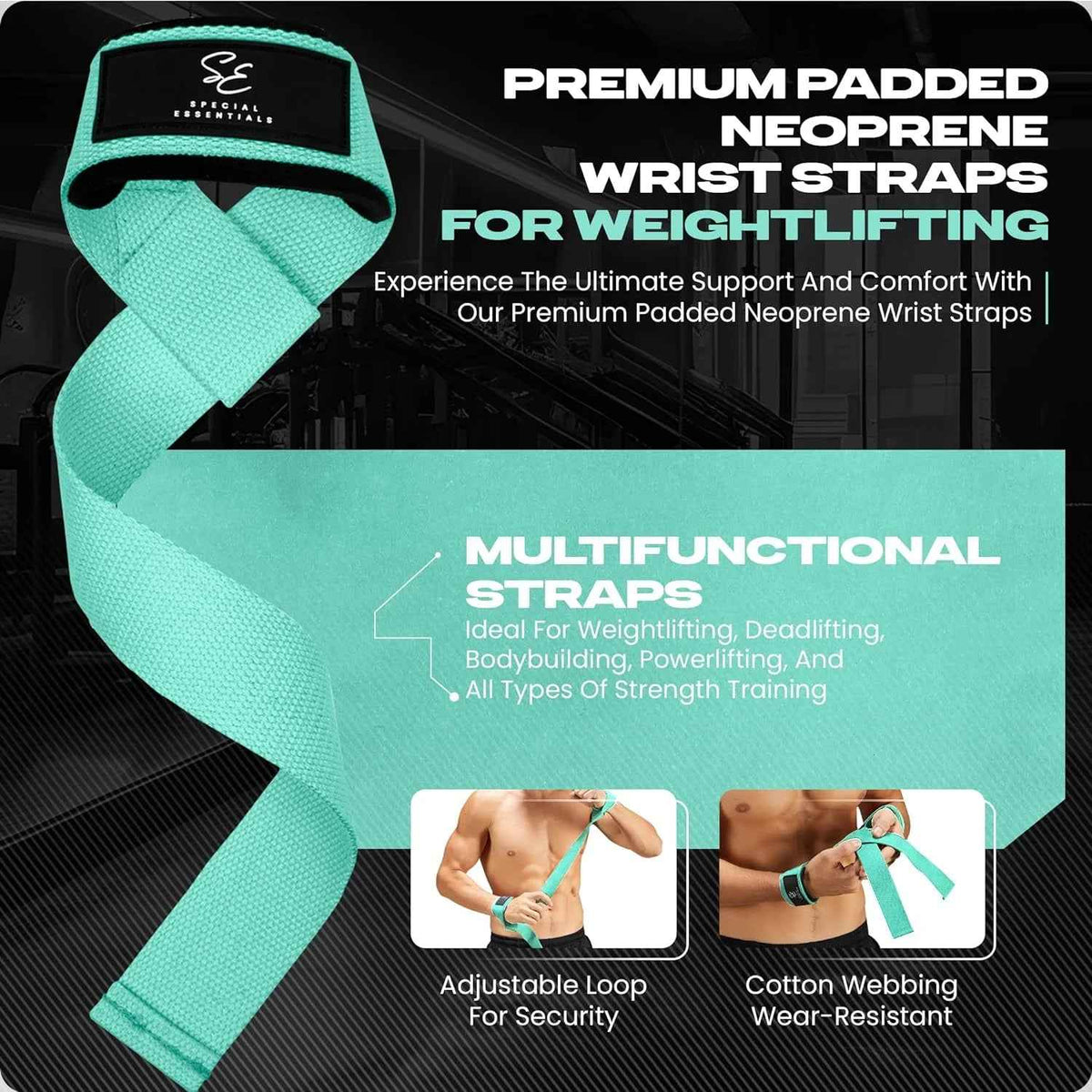 Weightlifting Wrist Straps – 2-Pack Adjustable Padded Neoprene Lifting Straps for Gym, for Men &amp; Women