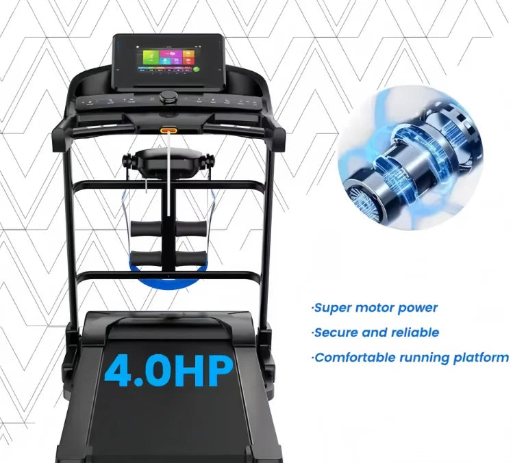 Foldable Steel Indoor Gym Equipment Home Use Eco-friendly Exercise Aerobic Walking Machine Gym Equipment Electric Treadmill