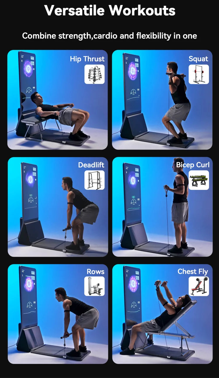 Ai Smart Fitness Mirrors Luxury Full Home Gym with Cable Durable and Simple Style for Indoor Workout and Weight Loss Training