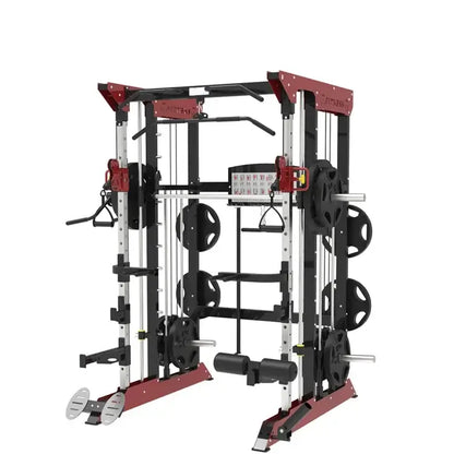 Multi-functional smith machine for commercial gym use – front view