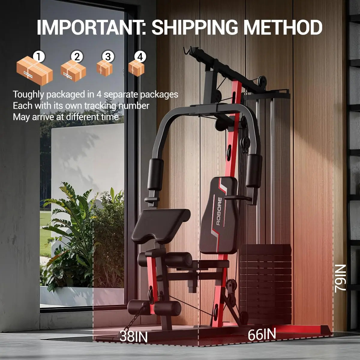 Multifunctional Home Gym – 160LB Weight Stack Full Body Workout Station