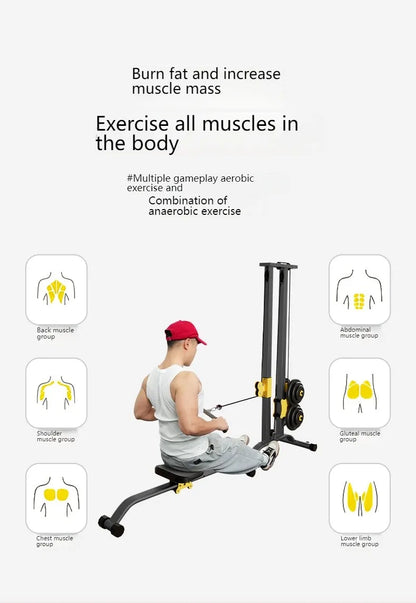 Multifunctional Rowing Machine – High Pull Frame &amp; Integrated Training Device