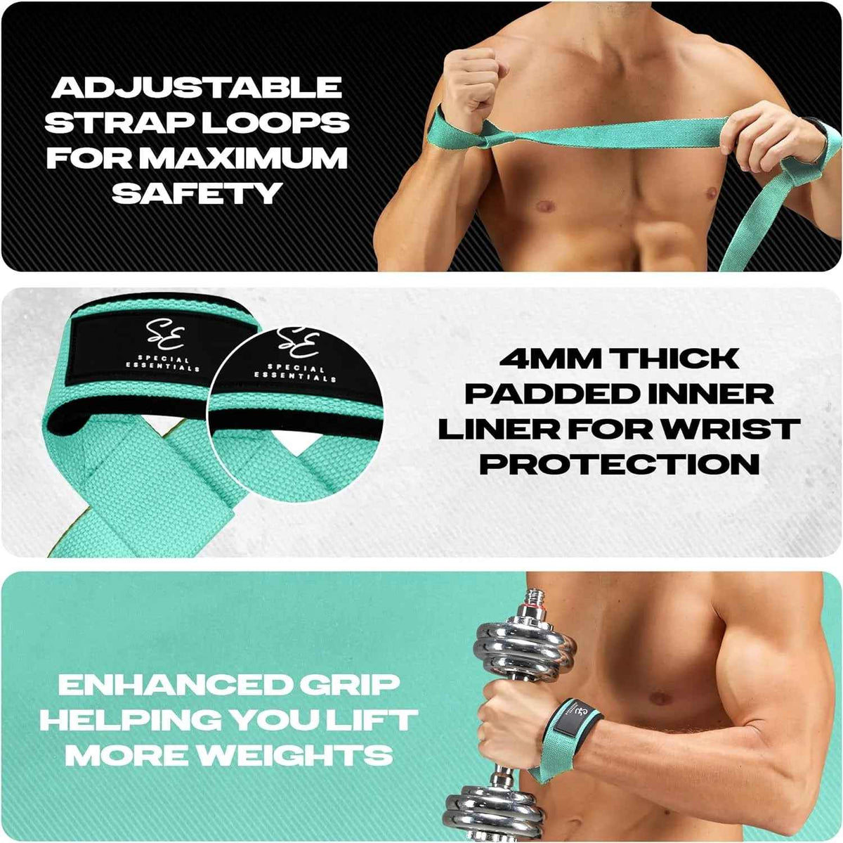 Weightlifting Wrist Straps – 2-Pack Adjustable Padded Neoprene Lifting Straps for Gym, for Men &amp; Women