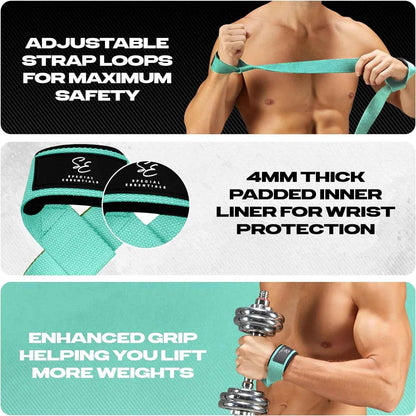 Weightlifting Wrist Straps – 2-Pack Adjustable Padded Neoprene Lifting Straps for Gym, for Men &amp; Women